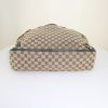 Gucci Abbey shopping bag in beige monogram canvas and green leather - Detail D4 thumbnail