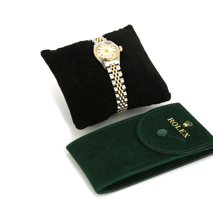 Rolex Lady Oyster Perpetual watch in gold and stainless steel Ref:  6719 Circa  1979 - Detail D2