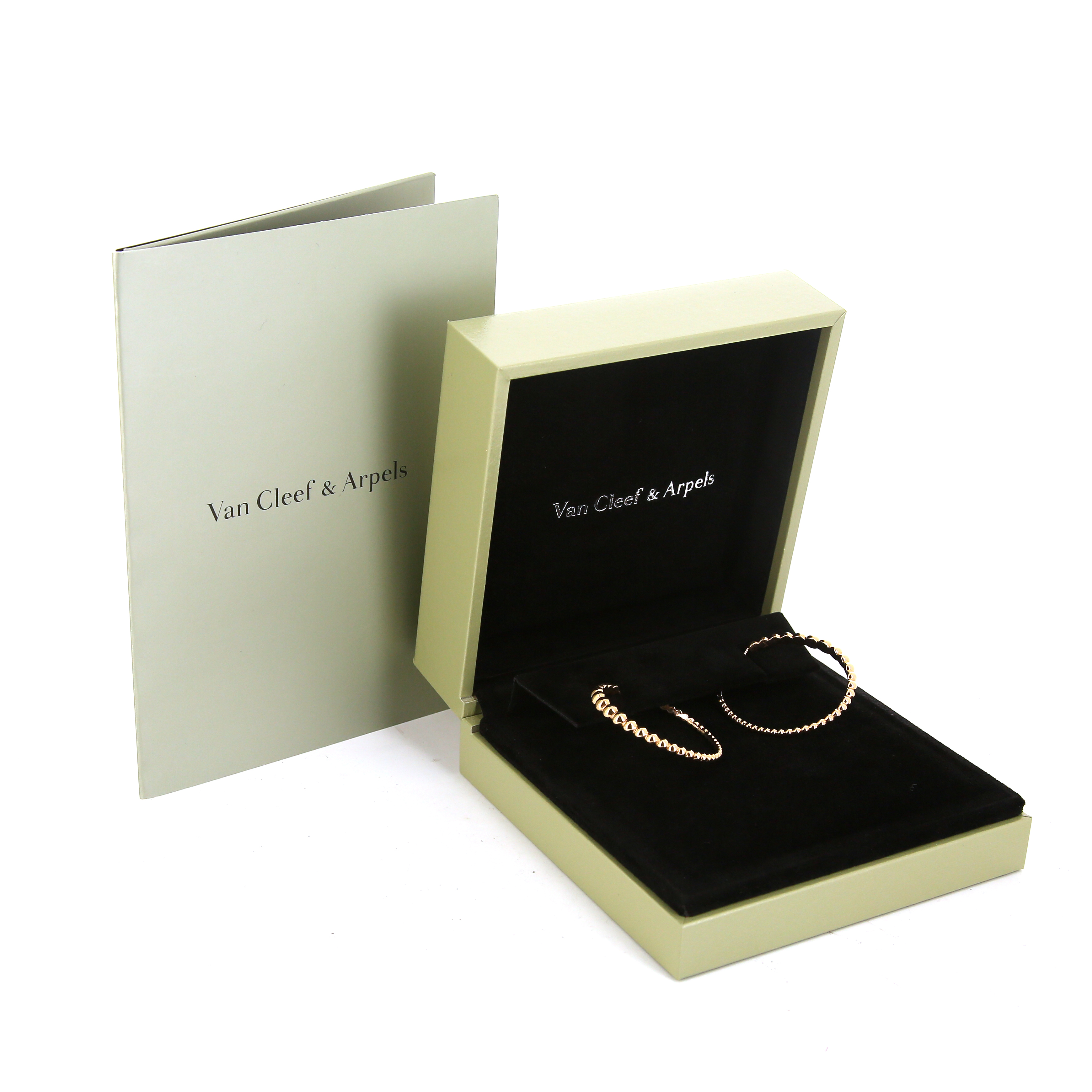 Van Cleef & Arpels Perlée hoop earrings in pink gold - Detail D2