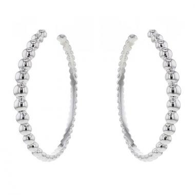 Paire de créoles Van Cleef 
Arpels Perlée en or blanc