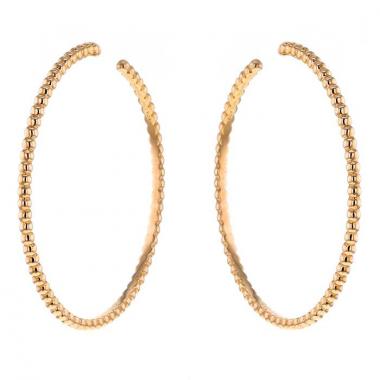 Orecchini a cerchio Van Cleef & Arpels Perlée modello grande in oro rosa