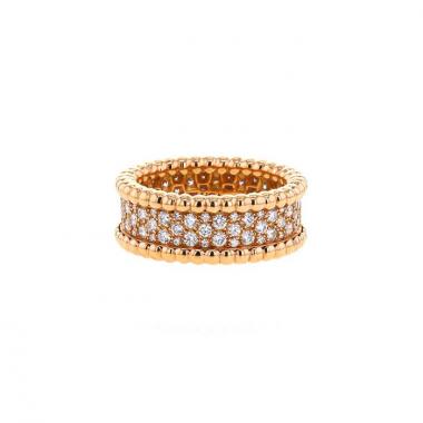 Bague Van Cleef & Arpels Perlée en or rose et diamants