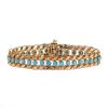 Bracelet époque années 70 souple Vintage en or rose 14 carats et turquoises - 00pp thumbnail