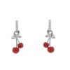Dior earrings in white gold,  coral and diamonds - 00pp thumbnail