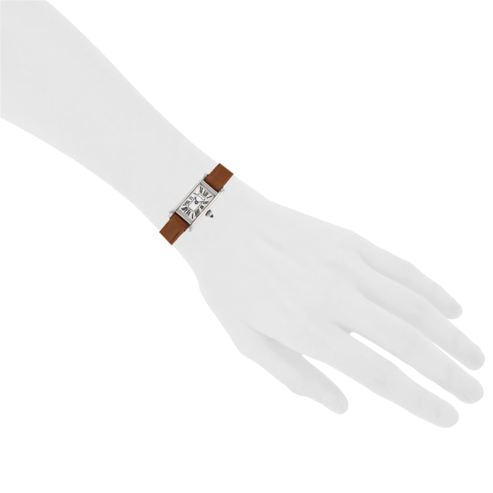 Montre Cartier Mini Tank en or blanc Ref :  2680 Vers  1980 - Detail D1