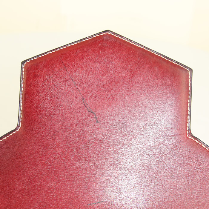 Pochette Hermès Faco en cuir box bordeaux - Detail D4