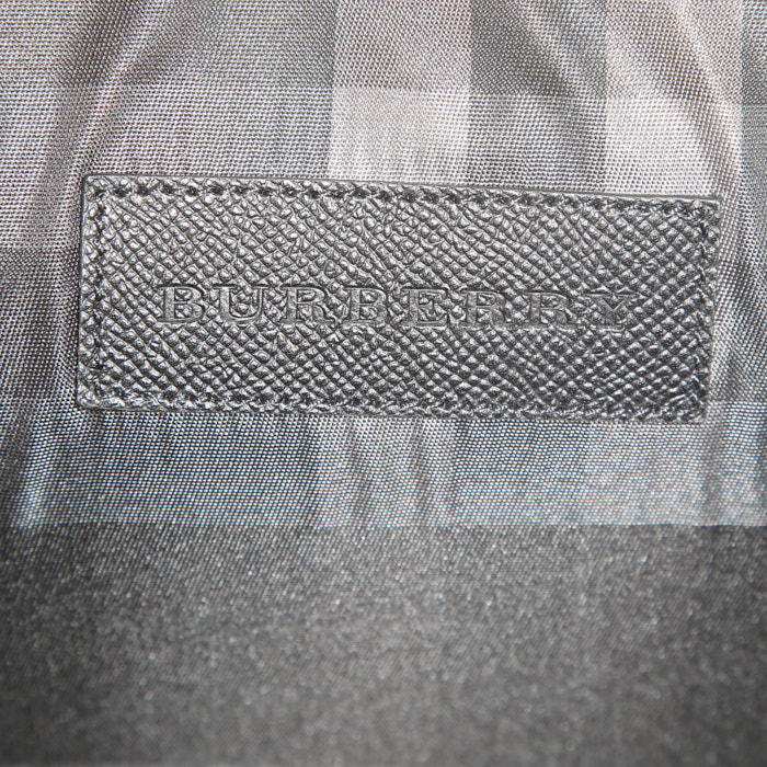 Porte ordinateur Burberry en cuir noir - Detail D3