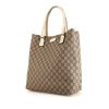 Gucci Joy shopping bag in beige monogram canvas and white leather - 00pp thumbnail