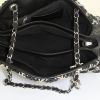 Chanel Just Mademoiselle bag in beige braided canvas and black patent quilted leather - Detail D2 thumbnail