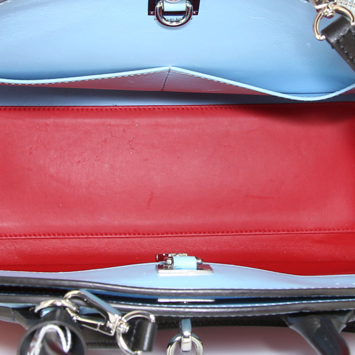 Borsa Louis Vuitton City Steamer modello medio in pelle liscia blu e rossa - Detail D4