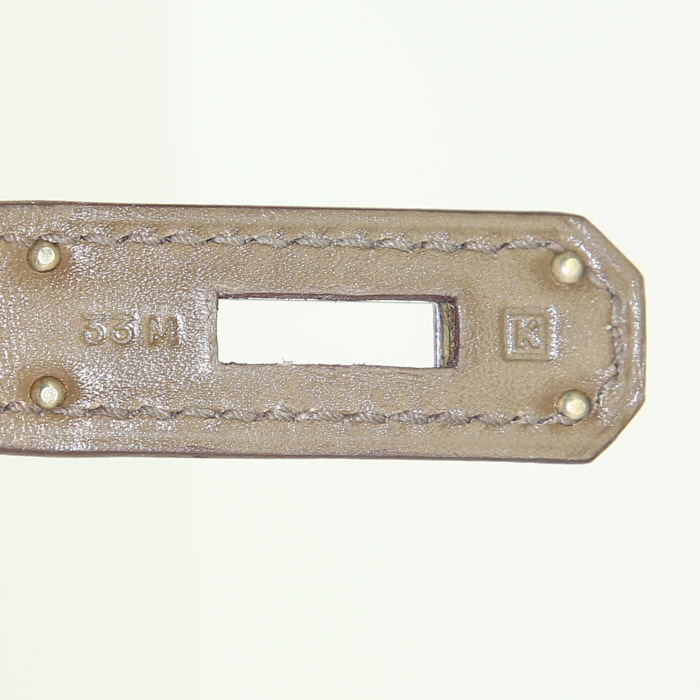 Hermes Haut à Courroies bag in olive green box leather - Detail D4