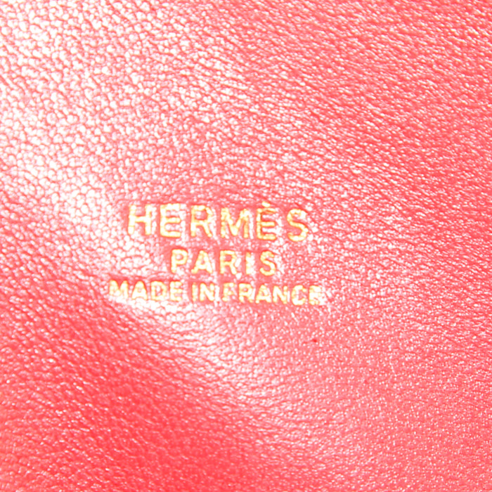 Sac à main Hermes Bolide 35 cm en cuir Courchevel rouge - Detail D4