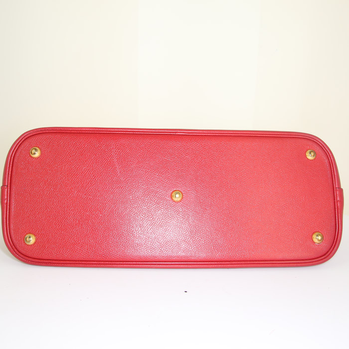 Sac à main Hermes Bolide 35 cm en cuir Courchevel rouge - Detail D5