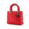 Bolso de mano Dior Lady Dior modelo mediano en cuero cannage rojo - 00pp thumbnail