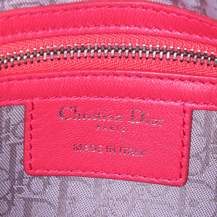 Borsa Dior Lady Dior modello medio in pelle cannage rossa - Detail D4