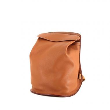 Mochila Hermès Sherpa en cuero color oro