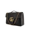 Borsa da viaggio Gucci GG Marmont in pelle trapuntata nera con decori geometrici - 00pp thumbnail