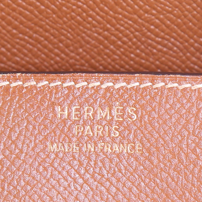 Hermes Birkin 35 cm handbag in gold epsom leather - Detail D3