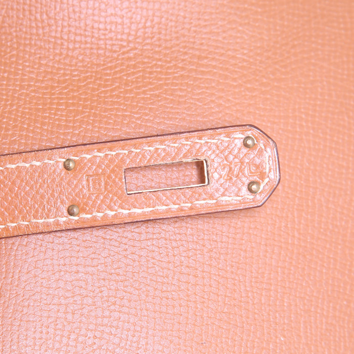 Hermes Birkin 35 cm handbag in gold epsom leather - Detail D4