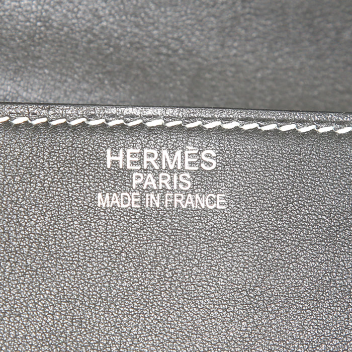 Hermes Kelly Flat handbag in black Swift leather - Detail D4