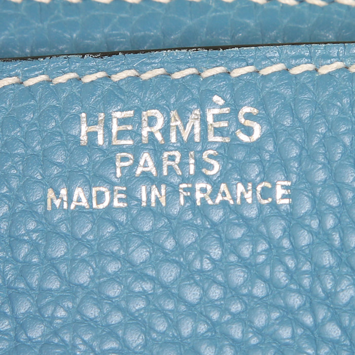 Borsa da viaggio Hermès Birkin Travel Bag in pelle togo blu - Detail D3