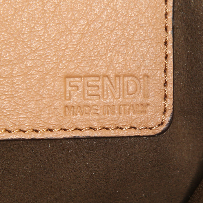 Shopping bag Fendi 3 Jours in pelle bicolore marrone e beige rosato - Detail D3