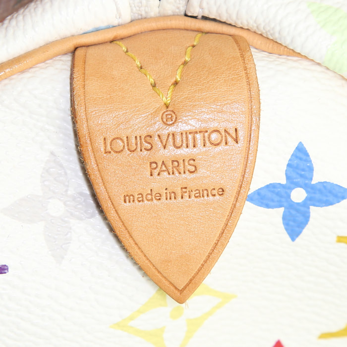 Louis Vuitton Keepall Editions Limitées bag in multicolor monogram canvas and natural leather - Detail D3