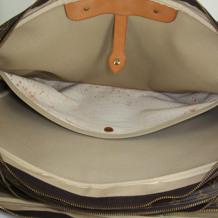 Louis Vuitton soft suitcase in monogram canvas and natural leather - Detail D2