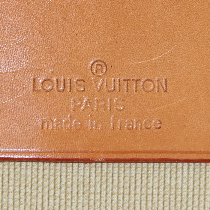Valigia flessibile Louis Vuitton in tela monogram e pelle naturale - Detail D4