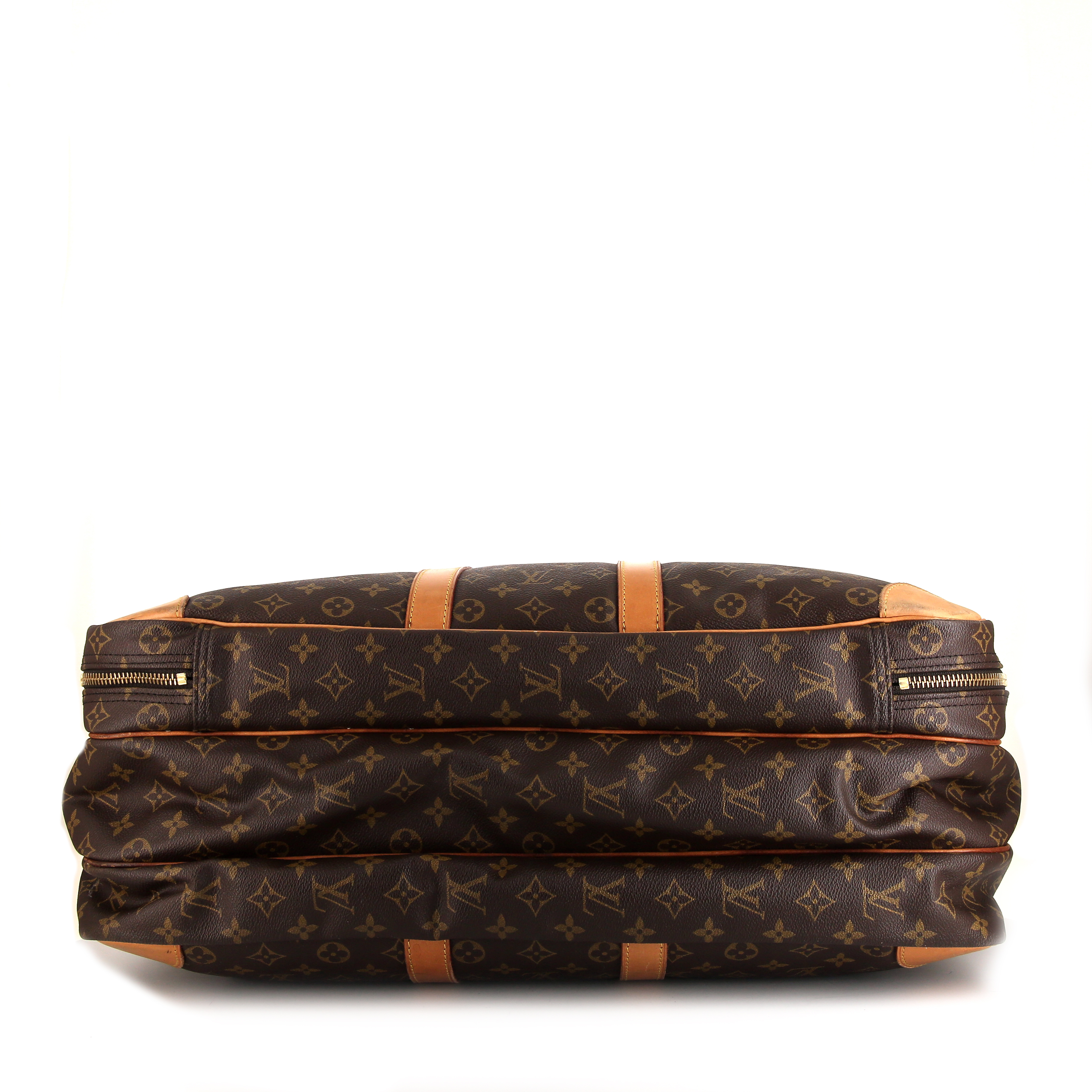 Maleta flexible Louis Vuitton en lona Monogram y cuero natural - Detail D5