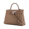 Hermes Kelly 35 cm handbag in etoupe leather taurillon clémence - 00pp thumbnail