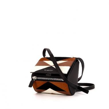 Borsa a tracolla Givenchy Pandora in pelle tricolore nera marrone e bianca