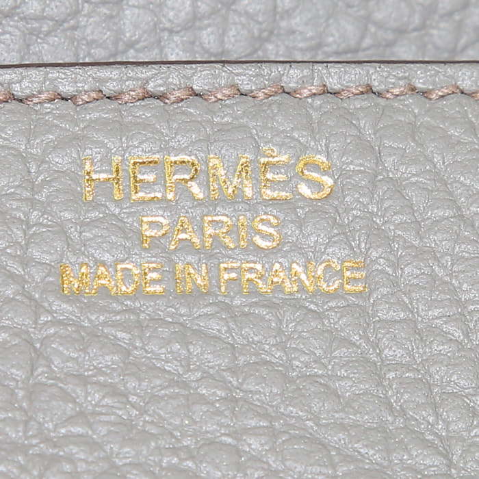 Borsa Hermes Birkin 35 cm in pelle togo grigio Graphite - Detail D3