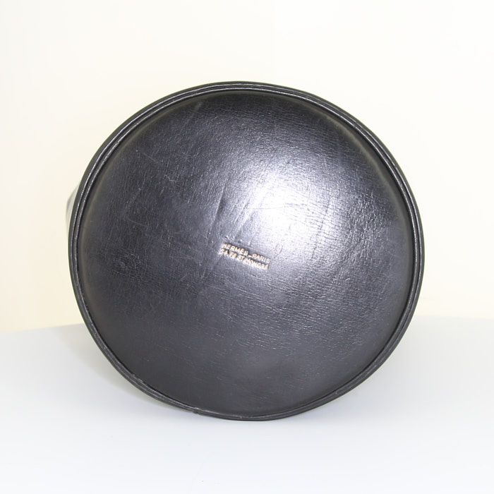 Sac à main Hermes Mangeoire en cuir box noir - Detail D4