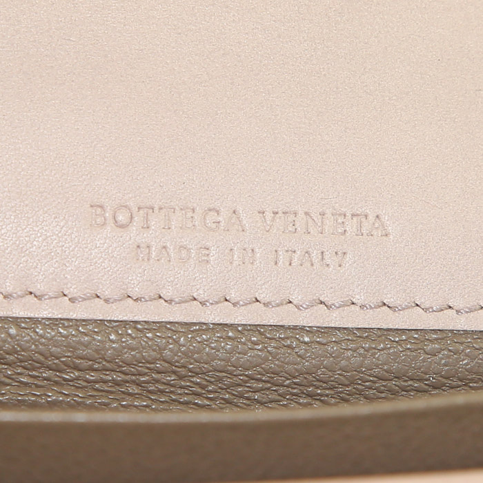 Portafogli Bottega Veneta in pelle intrecciata beige rosato - Detail D3