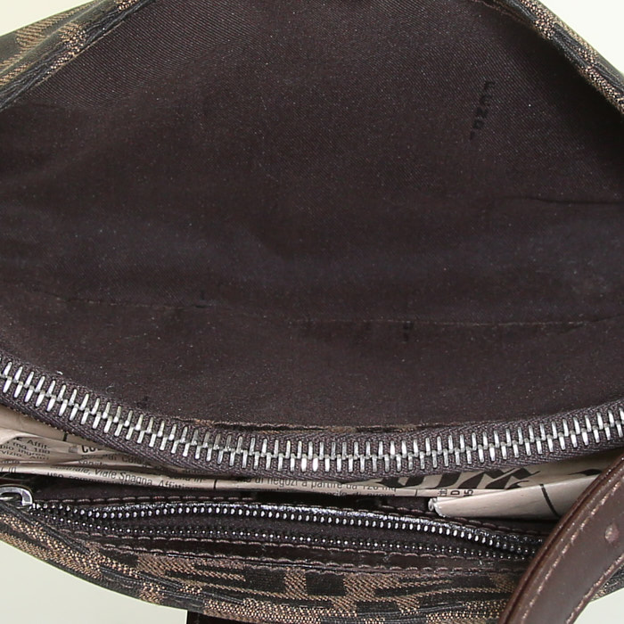 Sac Fendi en toile monogram et cuir marron - Detail D2