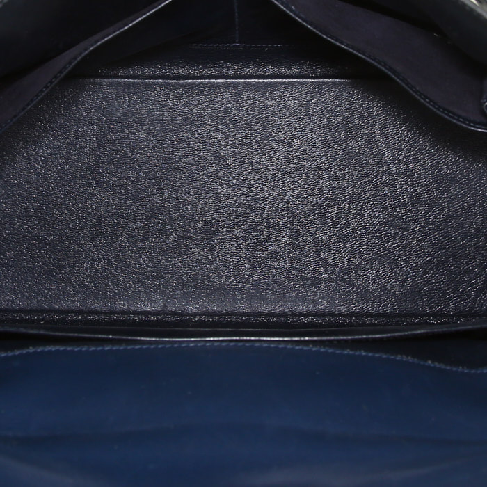 Bolso Hermès Kelly en cuero box azul marino - Detail D2