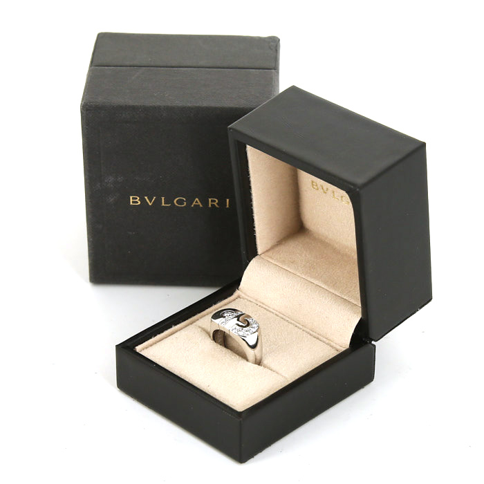 Bulgari Parentesi ring in white gold and diamonds - Detail D2