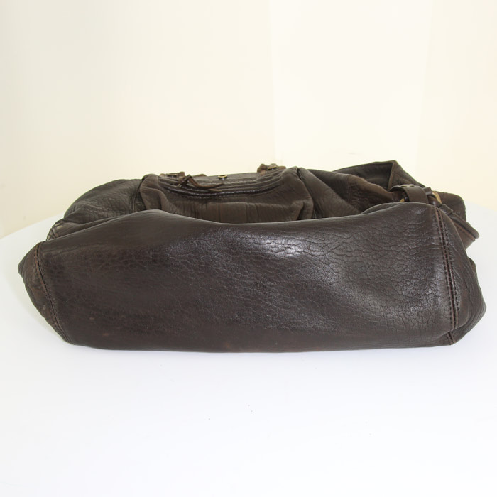 Bolso Jerome Dreyfuss Billy M en cuero granulado marrón - Detail D5