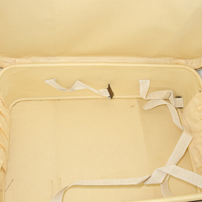 Valise Louis Vuitton Airbus en toile monogram marron et cuir naturel - Detail D2