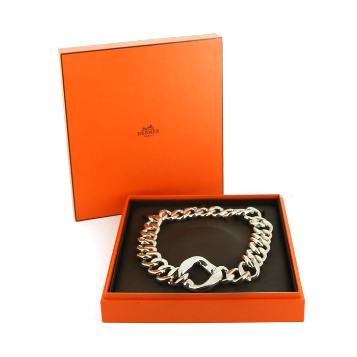 Collier ras de cou Hermès Agora en argent - Detail D2