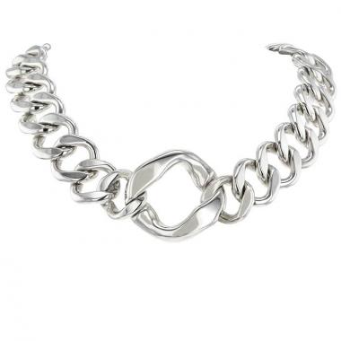 Hermès Agora linked necklace in silver