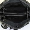 Chanel Just Mademoiselle bag in black quilted iridescent leather - Detail D2 thumbnail