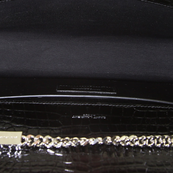 Sac bandoulière Saint Laurent Kate en cuir noir - Detail D2