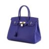 Hermes Birkin 30 cm handbag in blue leather - 00pp thumbnail