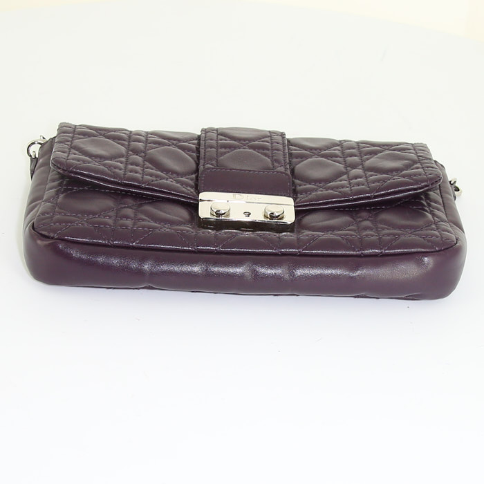 Dior New Look shoulder bag in purple leather - Detail D4