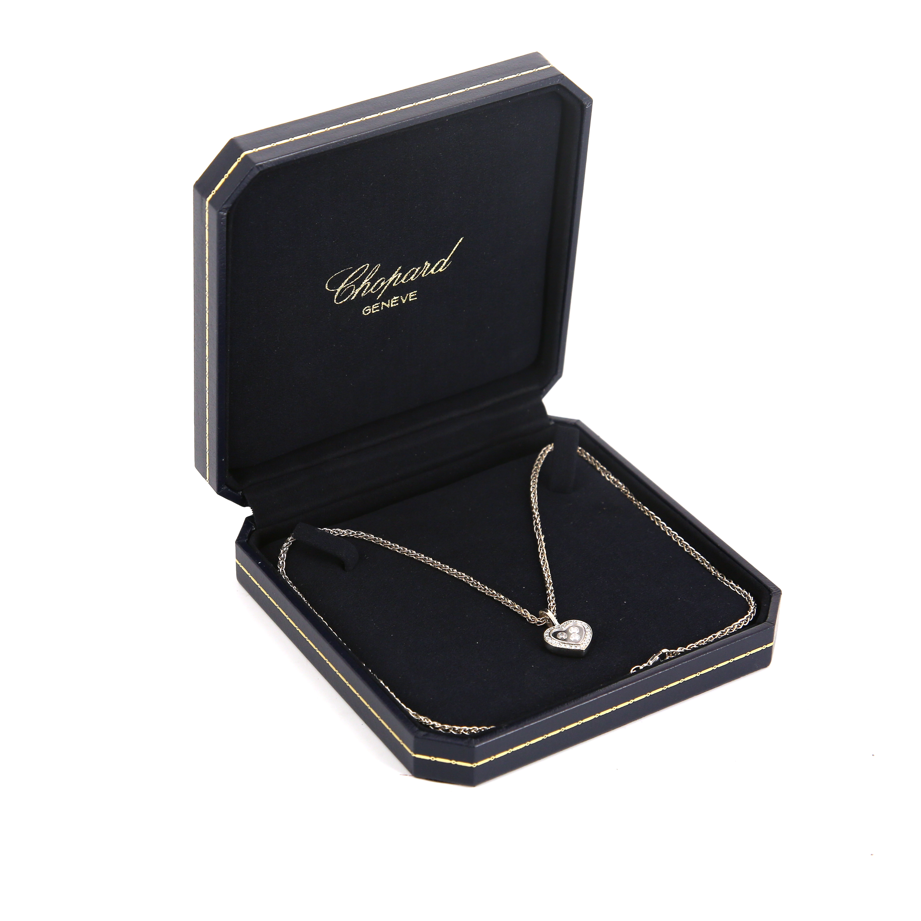 Collar Chopard Happy Diamonds en oro blanco y diamantes - Detail D2