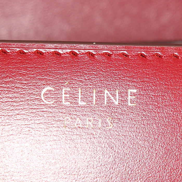 Celine Classic Box small model shoulder bag in red box leather - Detail D3