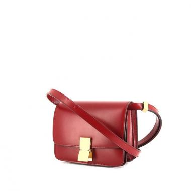 Bolso bandolera Celine Classic Box modelo pequeño en cuero box rojo