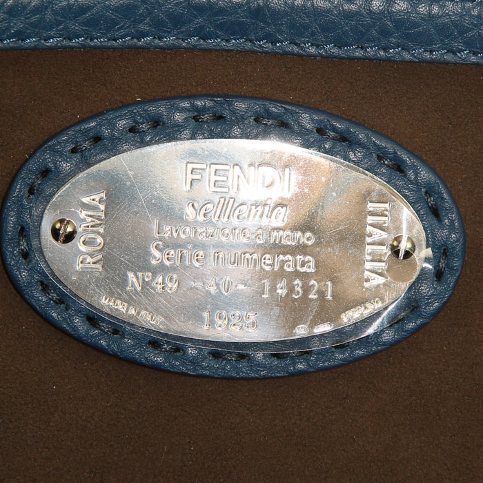 Borsa Fendi in pelle martellata blu - Detail D3